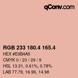 カラーコード: RGB 233 180.4 165.4 | qconv.com