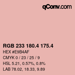 カラーコード: RGB 233 180.4 175.4 | qconv.com