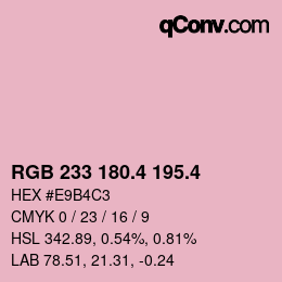 カラーコード: RGB 233 180.4 195.4 | qconv.com