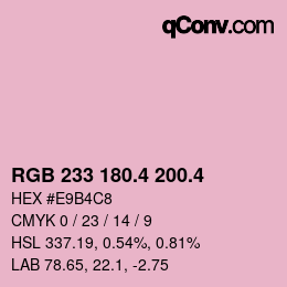 カラーコード: RGB 233 180.4 200.4 | qconv.com
