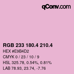 カラーコード: RGB 233 180.4 210.4 | qconv.com
