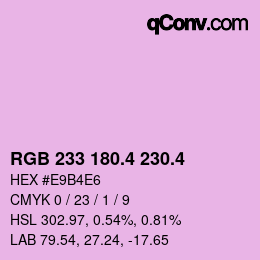 カラーコード: RGB 233 180.4 230.4 | qconv.com