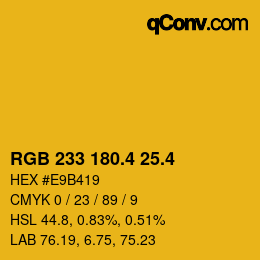 カラーコード: RGB 233 180.4 25.4 | qconv.com