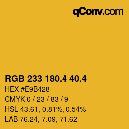 カラーコード: RGB 233 180.4 40.4 | qconv.com