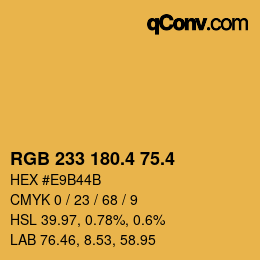 カラーコード: RGB 233 180.4 75.4 | qconv.com