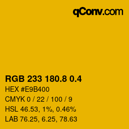 カラーコード: RGB 233 180.8 0.4 | qconv.com
