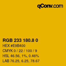 カラーコード: RGB 233 180.8 0 | qconv.com