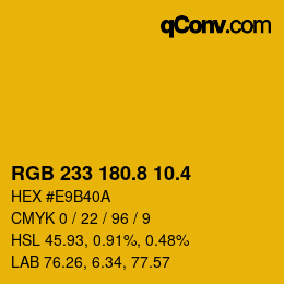 カラーコード: RGB 233 180.8 10.4 | qconv.com