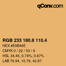 カラーコード: RGB 233 180.8 110.4 | qconv.com