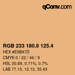 カラーコード: RGB 233 180.8 125.4 | qconv.com