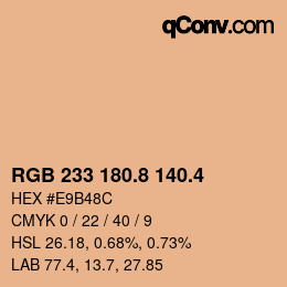 カラーコード: RGB 233 180.8 140.4 | qconv.com