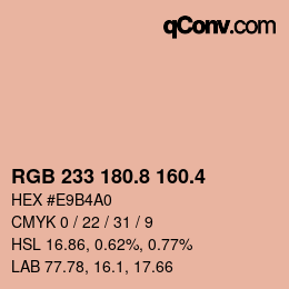 カラーコード: RGB 233 180.8 160.4 | qconv.com