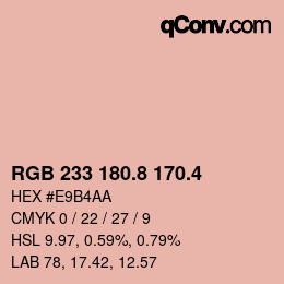 カラーコード: RGB 233 180.8 170.4 | qconv.com
