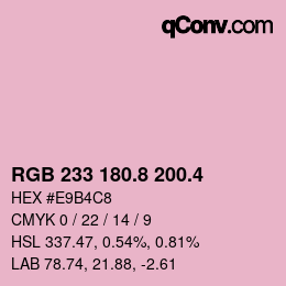 カラーコード: RGB 233 180.8 200.4 | qconv.com