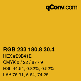 カラーコード: RGB 233 180.8 30.4 | qconv.com