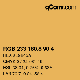 カラーコード: RGB 233 180.8 90.4 | qconv.com