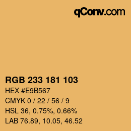 Color code: RGB 233 181 103 | qconv.com