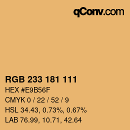 カラーコード: RGB 233 181 111 | qconv.com