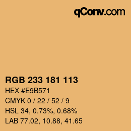 Color code: RGB 233 181 113 | qconv.com