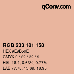 Color code: RGB 233 181 158 | qconv.com