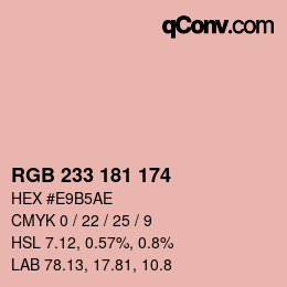 Color code: RGB 233 181 174 | qconv.com