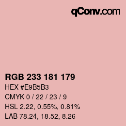 Color code: RGB 233 181 179 | qconv.com