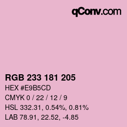 Código de color: RGB 233 181 205 | qconv.com