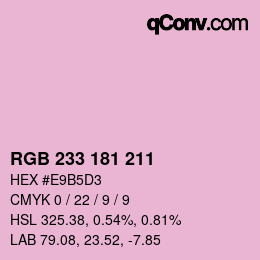 Color code: RGB 233 181 211 | qconv.com