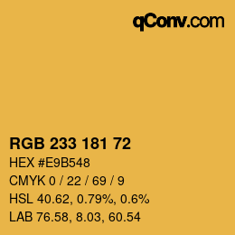 Color code: RGB 233 181 72 | qconv.com