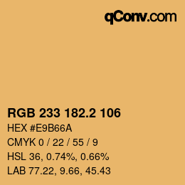Color code: RGB 233 182.2 106 | qconv.com