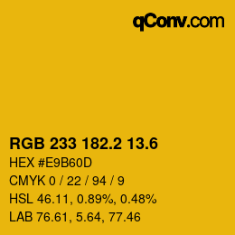 カラーコード: RGB 233 182.2 13.6 | qconv.com