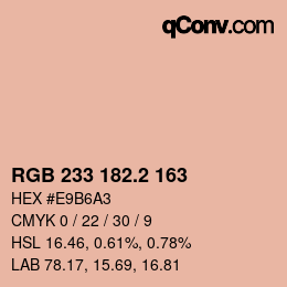 Color code: RGB 233 182.2 163 | qconv.com