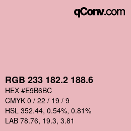 カラーコード: RGB 233 182.2 188.6 | qconv.com