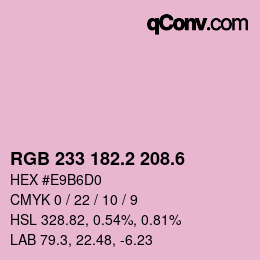 カラーコード: RGB 233 182.2 208.6 | qconv.com