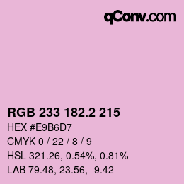 Color code: RGB 233 182.2 215 | qconv.com