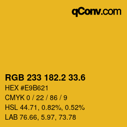 カラーコード: RGB 233 182.2 33.6 | qconv.com