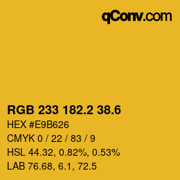 カラーコード: RGB 233 182.2 38.6 | qconv.com