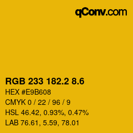 カラーコード: RGB 233 182.2 8.6 | qconv.com