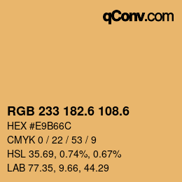 カラーコード: RGB 233 182.6 108.6 | qconv.com
