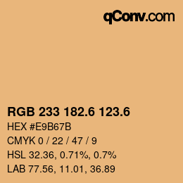 カラーコード: RGB 233 182.6 123.6 | qconv.com