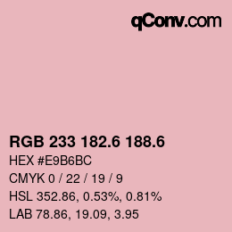 カラーコード: RGB 233 182.6 188.6 | qconv.com