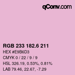 カラーコード: RGB 233 182.6 211 | qconv.com