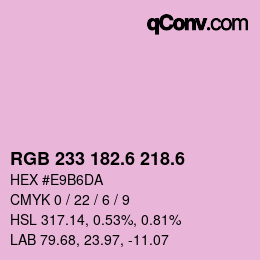 カラーコード: RGB 233 182.6 218.6 | qconv.com