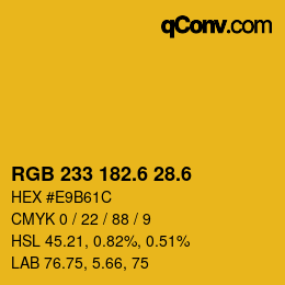 カラーコード: RGB 233 182.6 28.6 | qconv.com