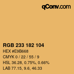 カラーコード: RGB 233 182 104 | qconv.com