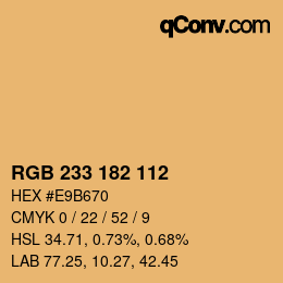 Color code: RGB 233 182 112 | qconv.com