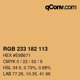 Color code: RGB 233 182 113 | qconv.com