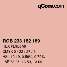 Color code: RGB 233 182 169 | qconv.com