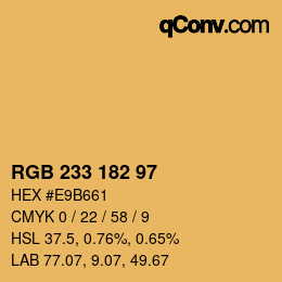 Color code: RGB 233 182 97 | qconv.com