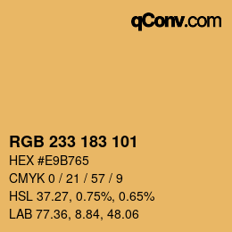 Color code: RGB 233 183 101 | qconv.com